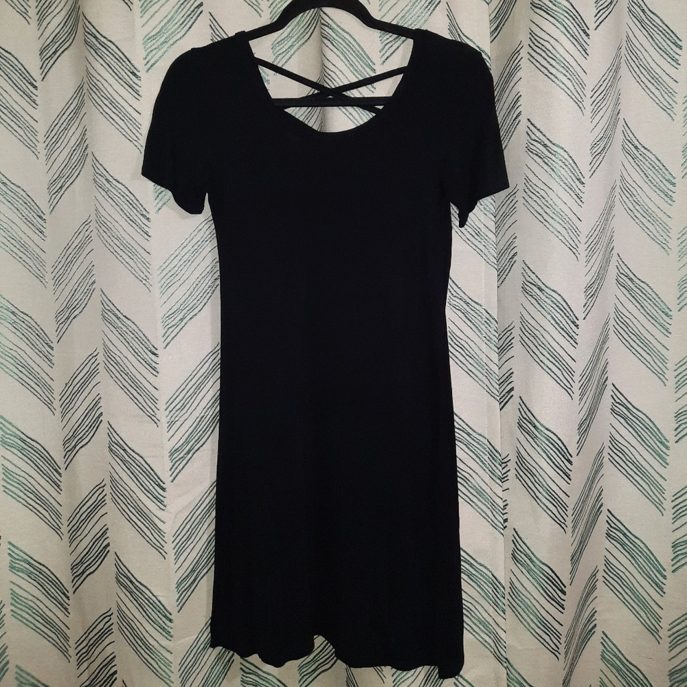 NWOT Olivia Rae Black criss-cross back dress